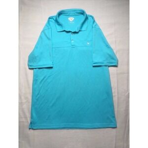Callaway Short‎ Sleeve Light Blue Polo Golf Shirt, 100% Polyester, Large, A